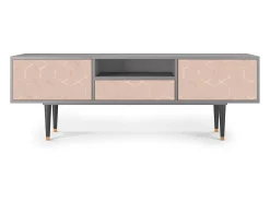 Mueble de TV - 170х59х41 cm - T6 - Rose Honeycomb, Cinza^ Móvel De Tv