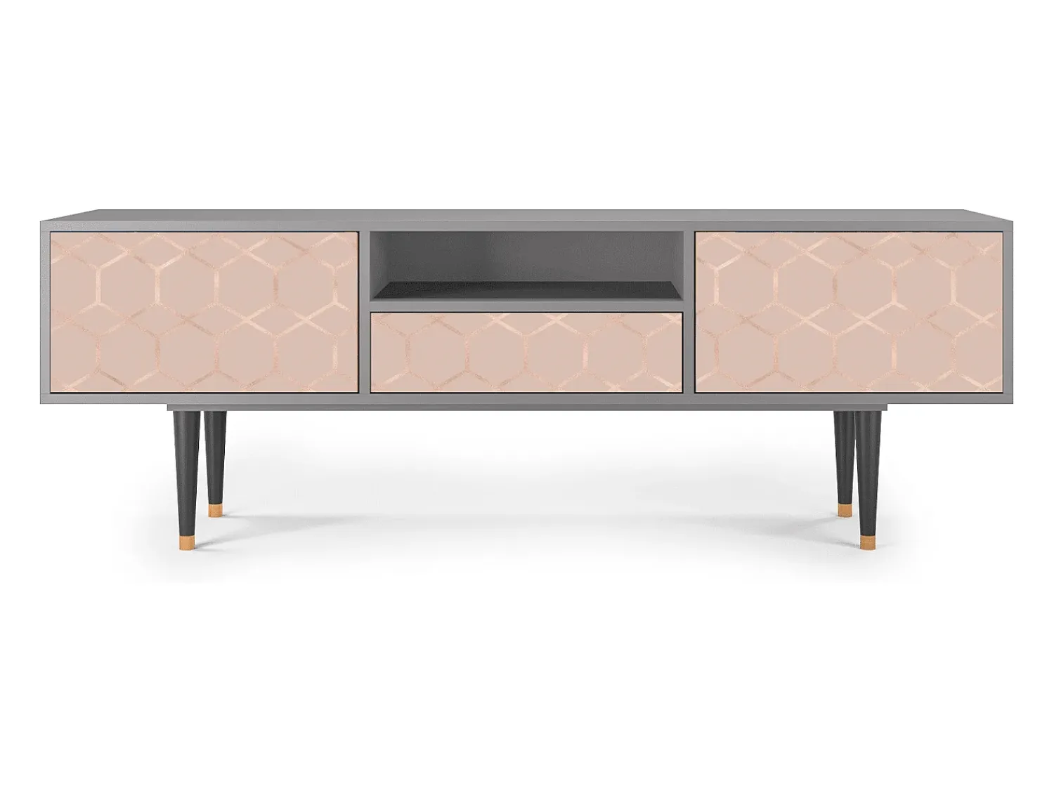 Mueble de TV - 170х59х41 cm - T6 - Rose Honeycomb, Cinza^ Móvel De Tv
