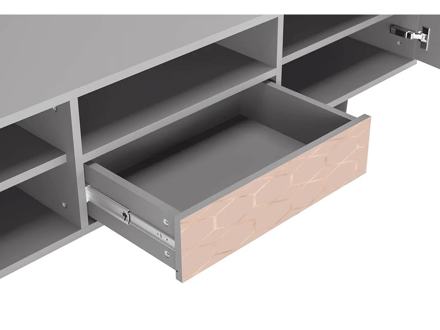 Mueble de TV - 170х59х41 cm - T6 - Rose Honeycomb, Cinza^ Móvel De Tv
