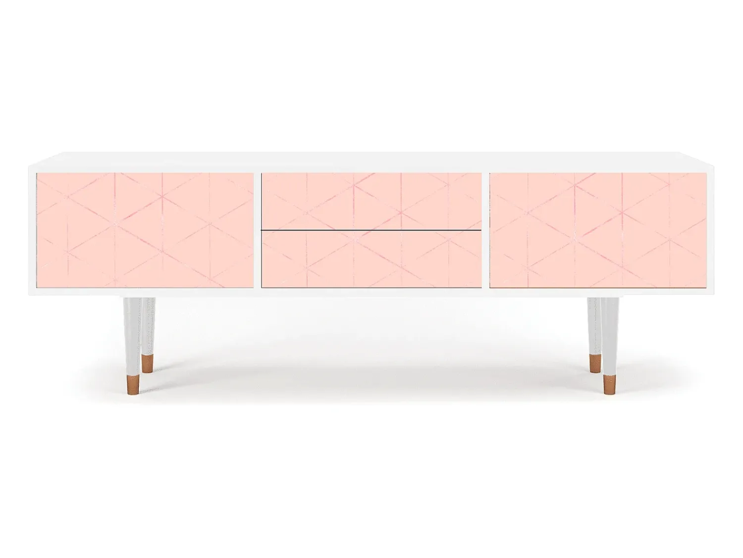 Hot Mueble de TV - 170х59х48 cm - T4 - Rose Quartz, Branco Bege