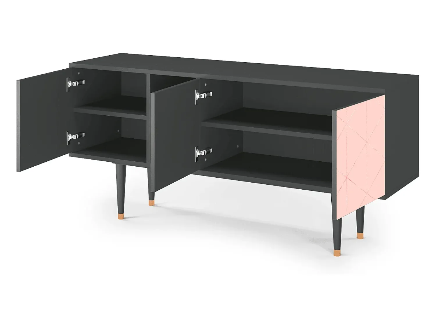 Mueble de TV - 150х69х41 cm - T5 - Rose Quartz, Antracite^ Móvel De Tv