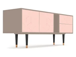 New Mueble de TV - 170х69х48 cm - T1 - Rose Quartz, Latte Bege