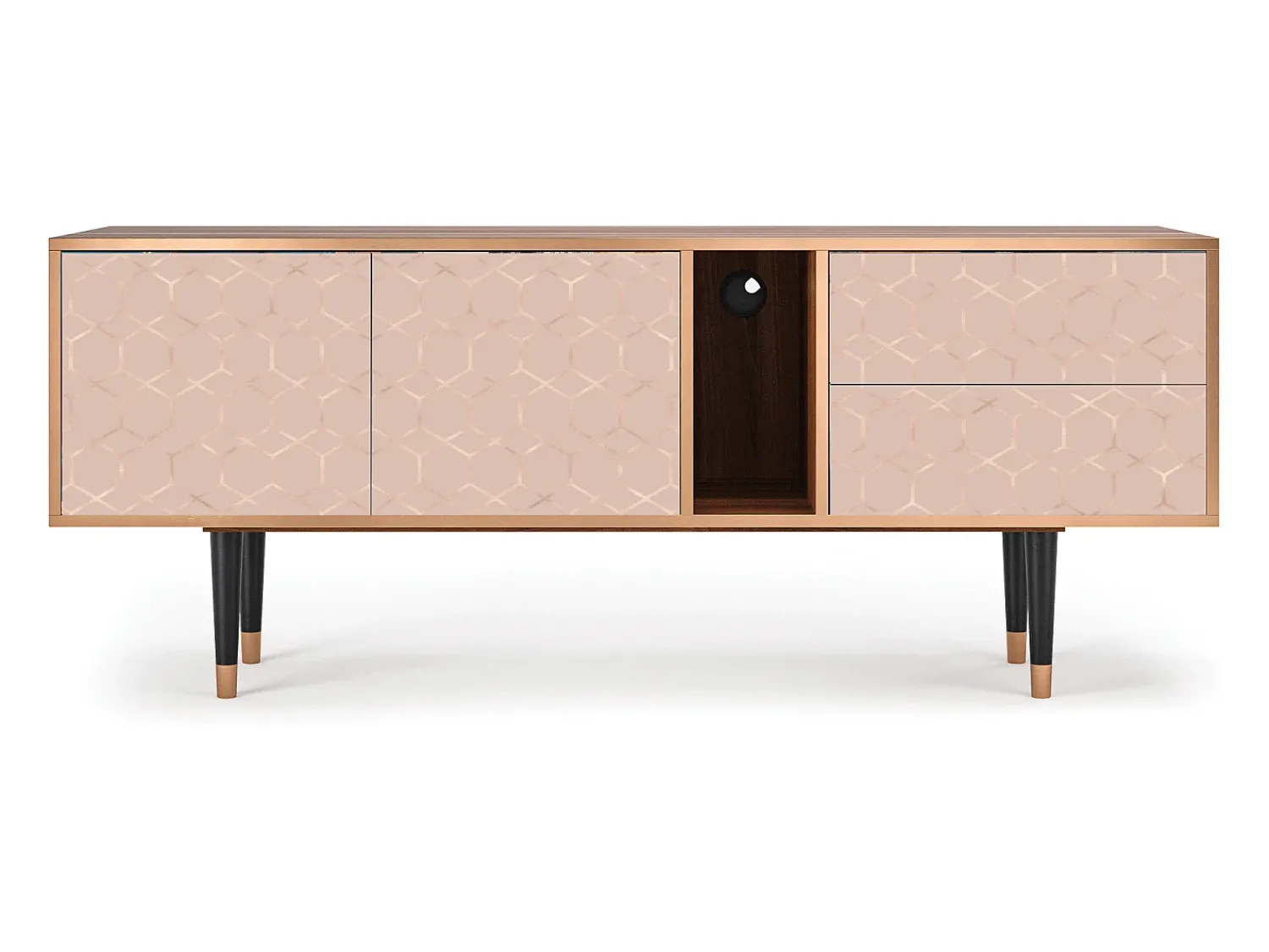 Mueble de TV - 170х69х48 cm - T1 - Rose Honeycomb, Nogueira Castanho