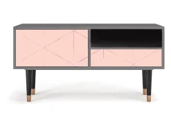 Discount Mueble de TV - 115х59х48 cm - T3 - Rose Quartz, Cinza Cinzento