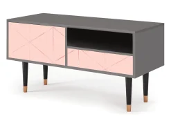 Discount Mueble de TV - 115х59х48 cm - T3 - Rose Quartz, Cinza Cinzento