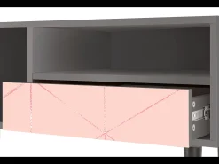 Discount Mueble de TV - 115х59х48 cm - T3 - Rose Quartz, Cinza Cinzento