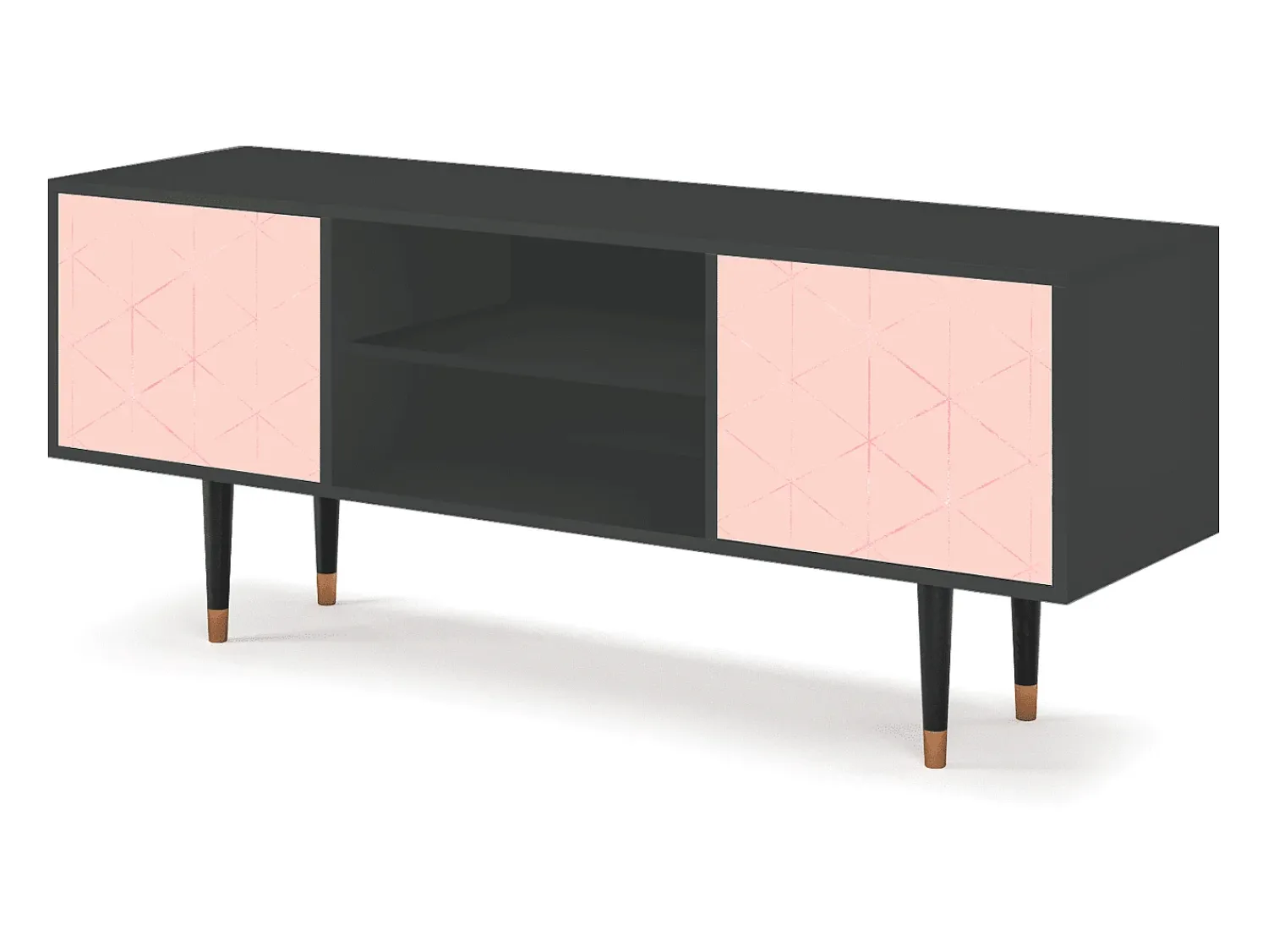 Móvel De Tv| Mueble de TV - 170х69х48 cm - T2 - Rose Quartz, Antracite Cinza antracite