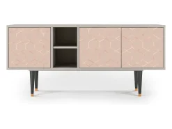 Outlet Mueble de TV - 150х69х41 cm - T5 - Rose Honeycomb, Areia Bege