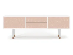 Móvel De Tv| Mueble de TV - 170х59х48 cm - T4 - Rose Honeycomb, Branco Bege