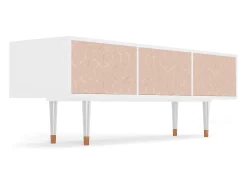 Móvel De Tv| Mueble de TV - 170х59х48 cm - T4 - Rose Honeycomb, Branco Bege
