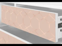 Móvel De Tv| Mueble de TV - 170х59х48 cm - T4 - Rose Honeycomb, Branco Bege