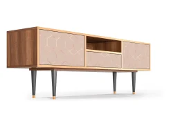 Móvel De Tv| Mueble de TV - 170х59х41 cm - T6 - Rose Honeycomb, Nogueira Castanho