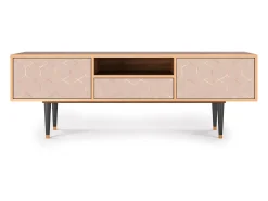 Móvel De Tv| Mueble de TV - 170х59х41 cm - T6 - Rose Honeycomb, Nogueira Castanho