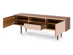 Móvel De Tv| Mueble de TV - 170х59х41 cm - T6 - Rose Honeycomb, Nogueira Castanho