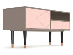 Móvel De Tv| Mueble de TV - 115х59х48 cm - T3 - Rose Quartz, Latte Bege