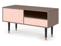 Móvel De Tv| Mueble de TV - 115х59х48 cm - T3 - Rose Quartz, Latte Bege