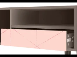 Móvel De Tv| Mueble de TV - 115х59х48 cm - T3 - Rose Quartz, Latte Bege