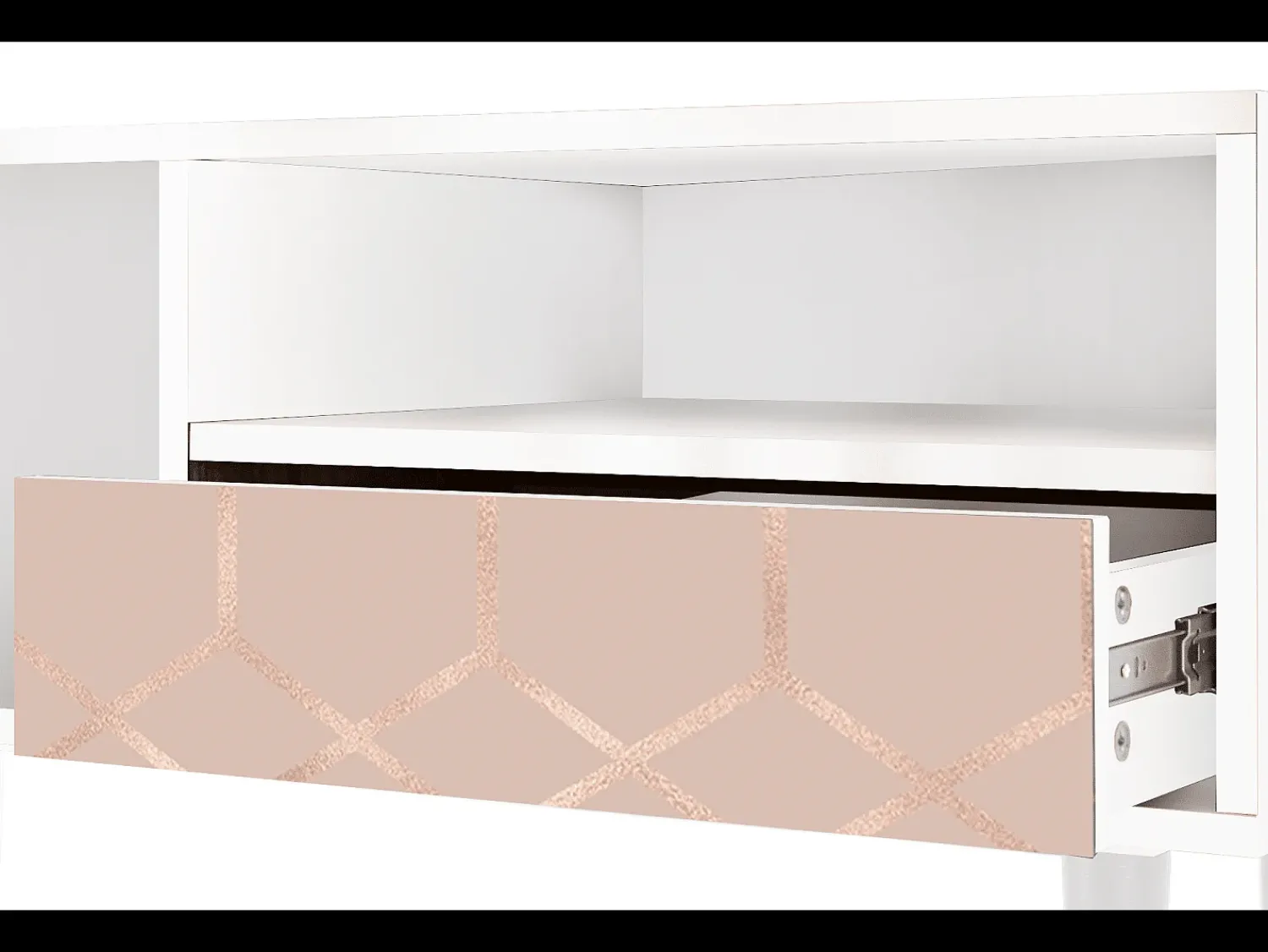 Móvel De Tv| Mueble de TV - 115х59х48 cm - T3 - Rose Honeycomb, Branco Bege