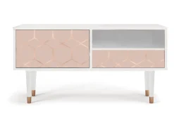 Móvel De Tv| Mueble de TV - 115х59х48 cm - T3 - Rose Honeycomb, Branco Bege