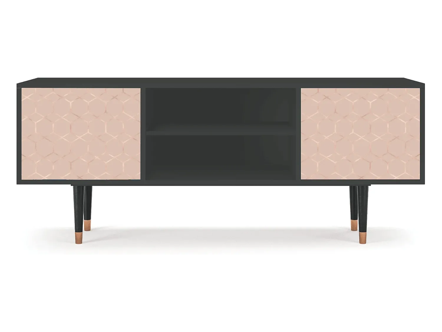 Clearance Mueble de TV - 170х69х48 cm - T2 - Rose Honeycomb, Antracite Cinza antracite