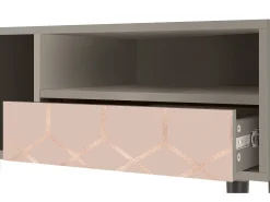 Mueble de TV - 115х59х48 cm - T3 - Rose Honeycomb, Areia^ Móvel De Tv