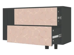 Móvel De Tv| Mueble de TV - 170х69х48 cm - T1 - Rose Honeycomb, Antracite Cinza antracite