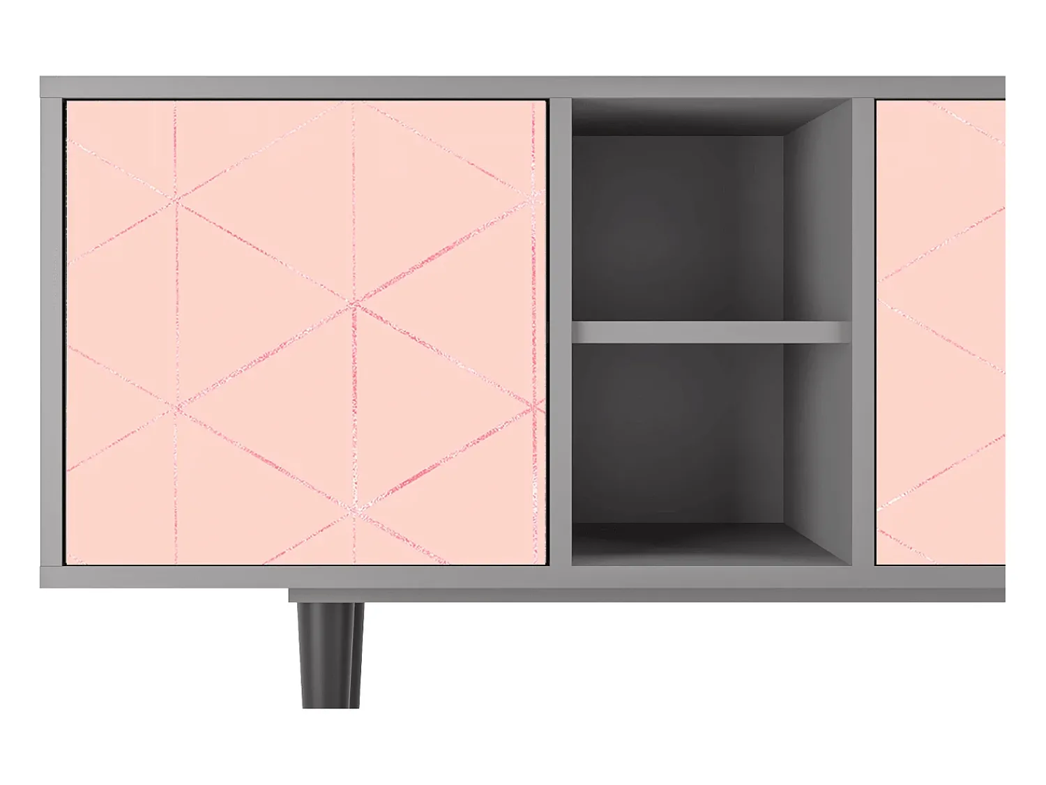 Móvel De Tv| Mueble de TV - 150х69х41 cm - T5 - Rose Quartz, Cinza Cinzento