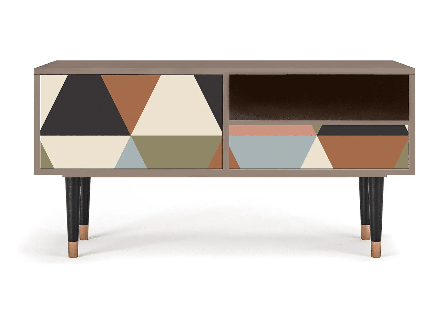 Móvel De Tv| Mueble de TV - 115х59х48 cm - T3 - Royal Triangles, Latte Bege