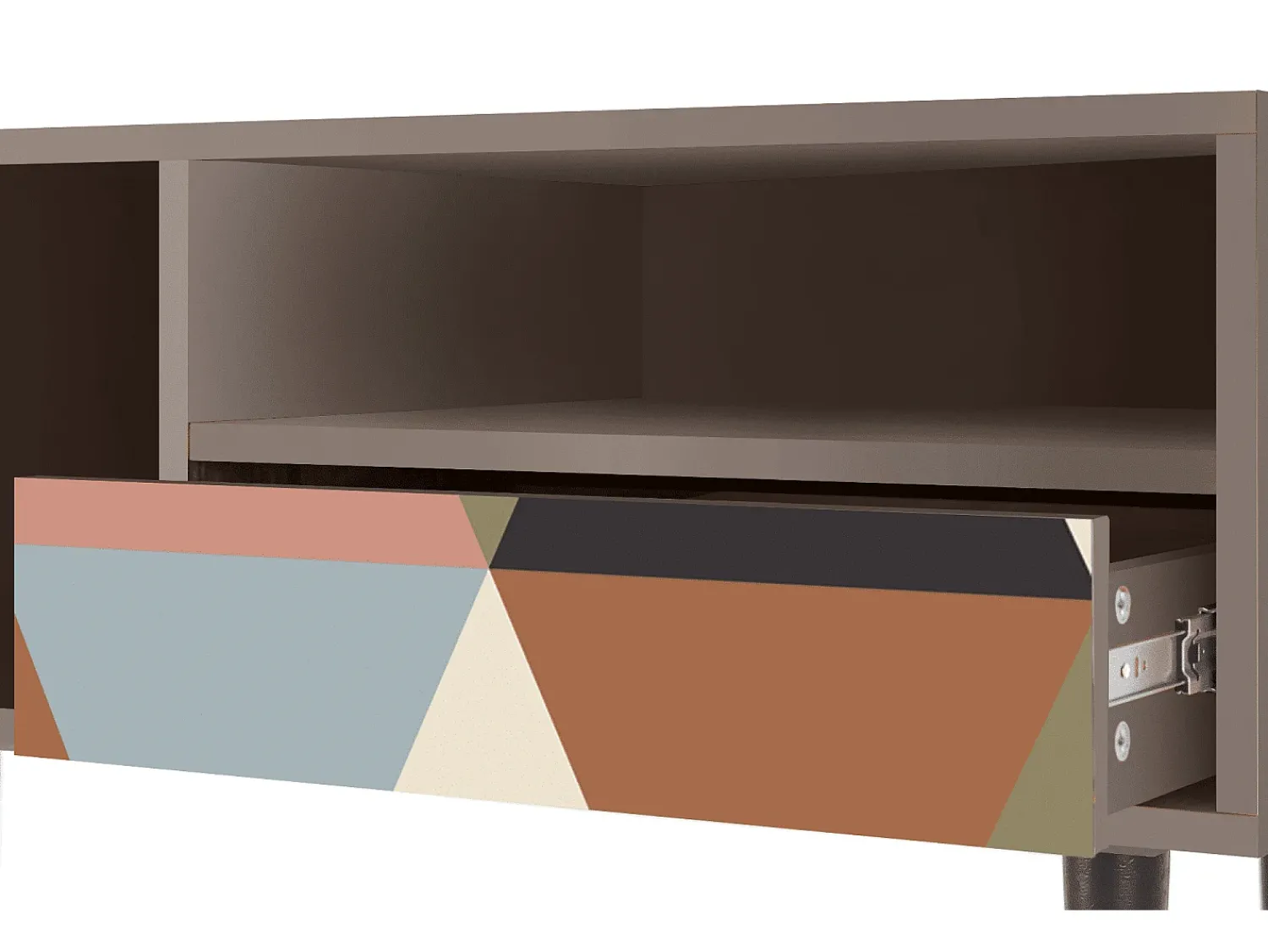 Móvel De Tv| Mueble de TV - 115х59х48 cm - T3 - Royal Triangles, Latte Bege