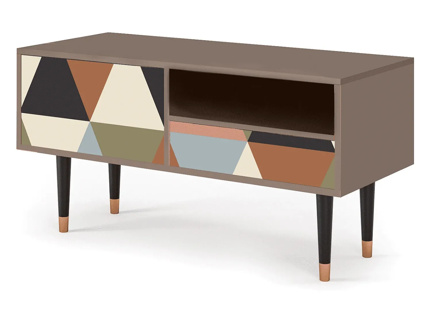 Móvel De Tv| Mueble de TV - 115х59х48 cm - T3 - Royal Triangles, Latte Bege