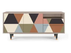 Sale Mueble de TV - 125х56х41 cm - T7 - Royal Triangles, Latte Bege