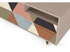 Sale Mueble de TV - 125х56х41 cm - T7 - Royal Triangles, Latte Bege