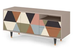 Sale Mueble de TV - 125х56х41 cm - T7 - Royal Triangles, Latte Bege