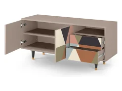 Sale Mueble de TV - 125х56х41 cm - T7 - Royal Triangles, Latte Bege