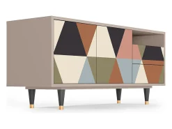 Sale Mueble de TV - 125х56х41 cm - T7 - Royal Triangles, Latte Bege