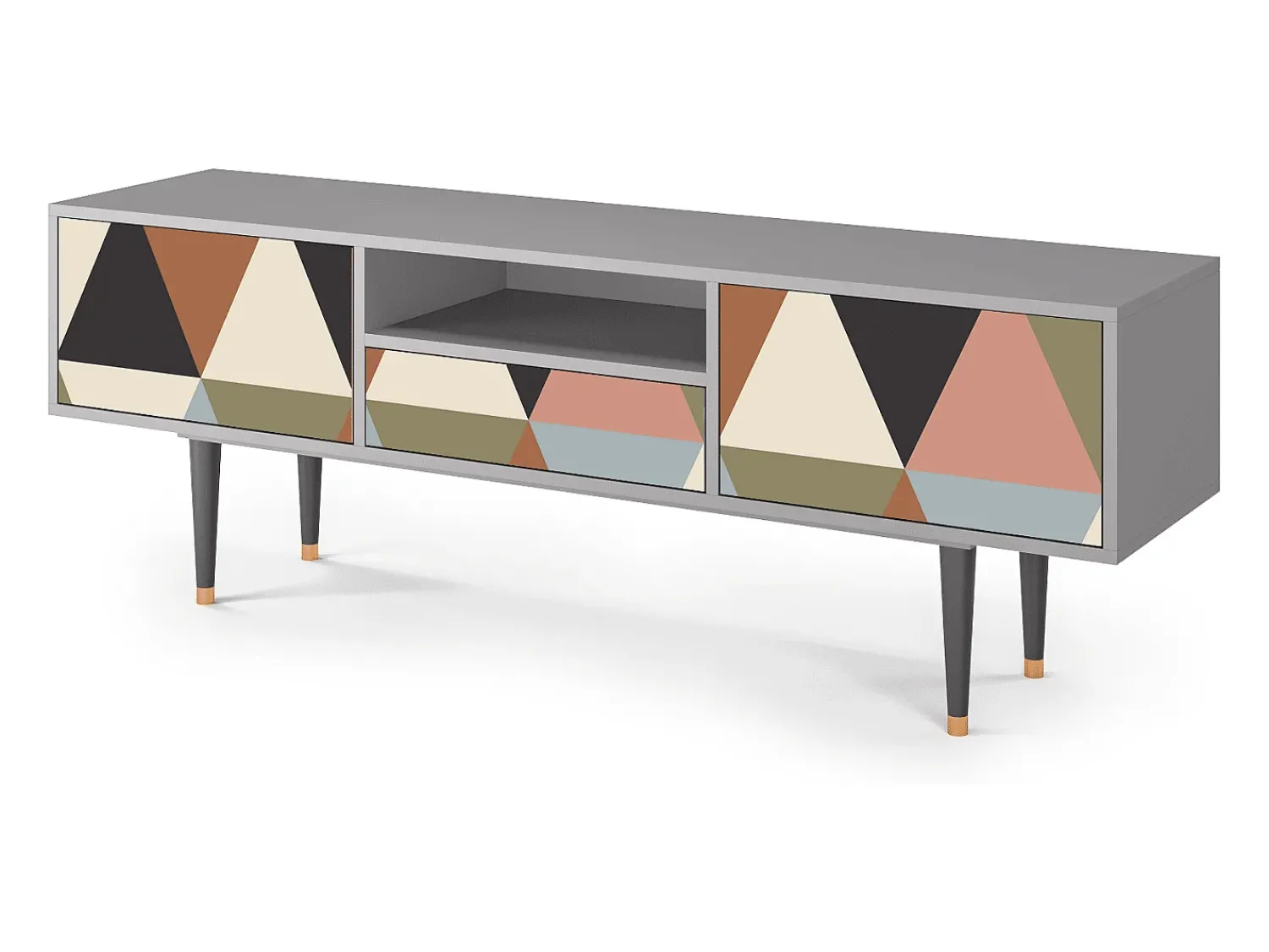 Mueble de TV - 170х59х41 cm - T6 - Royal Triangles, Cinza^ Móvel De Tv