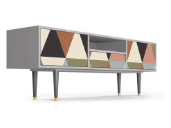 Mueble de TV - 170х59х41 cm - T6 - Royal Triangles, Cinza^ Móvel De Tv