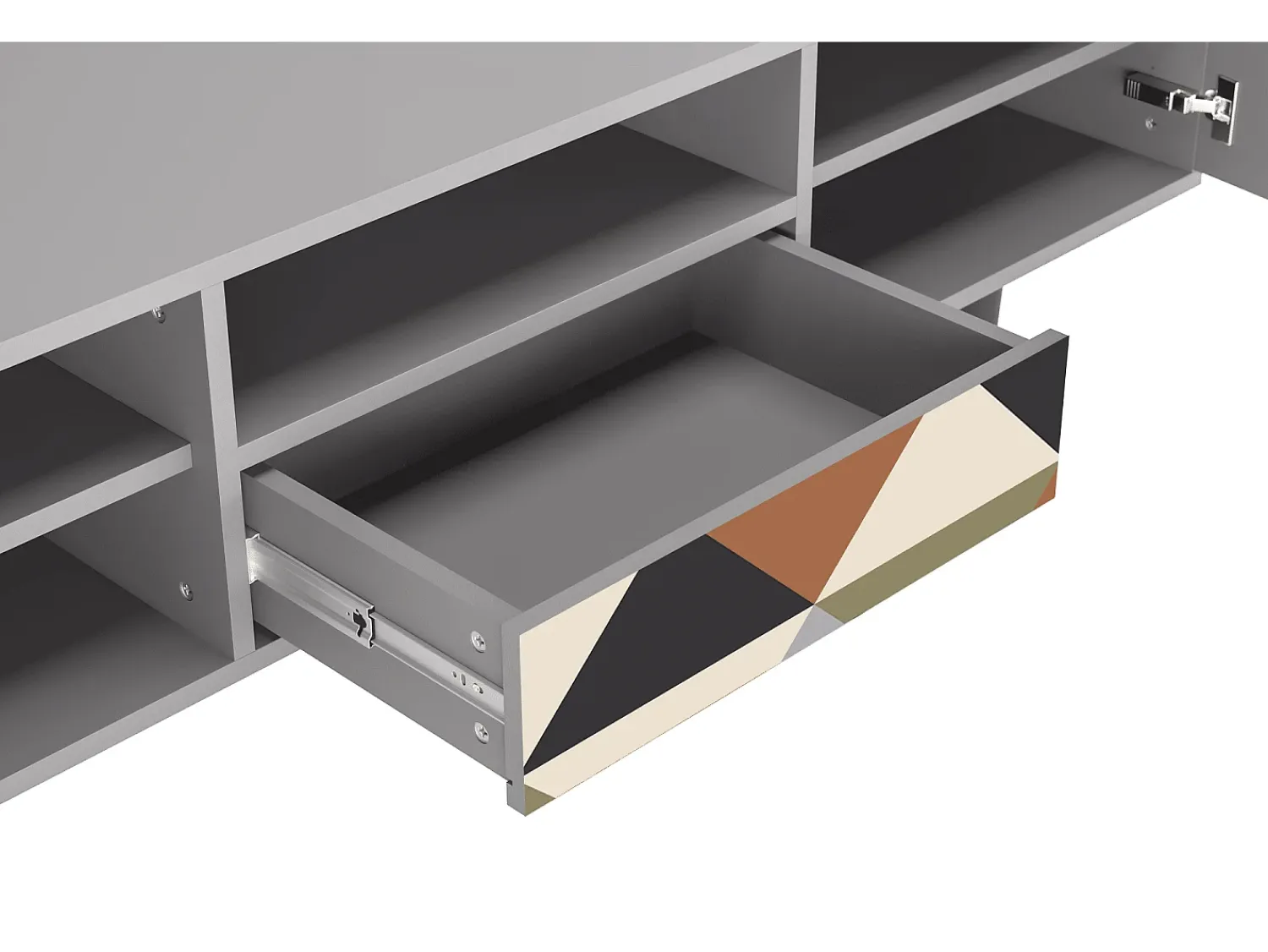 Mueble de TV - 170х59х41 cm - T6 - Royal Triangles, Cinza^ Móvel De Tv