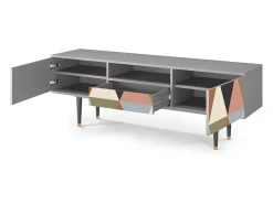 Mueble de TV - 170х59х41 cm - T6 - Royal Triangles, Cinza^ Móvel De Tv