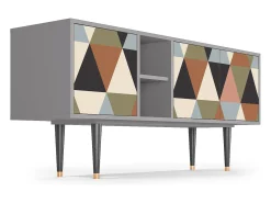 Online Mueble de TV - 150х69х41 cm - T5 - Royal Triangles, Cinza Cinzento