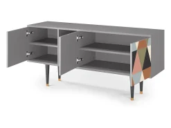 Online Mueble de TV - 150х69х41 cm - T5 - Royal Triangles, Cinza Cinzento