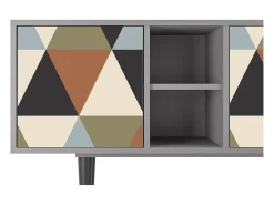 Online Mueble de TV - 150х69х41 cm - T5 - Royal Triangles, Cinza Cinzento