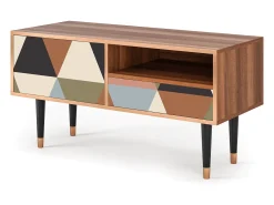 Best Mueble de TV - 115х59х48 cm - T3 - Royal Triangles, Nogueira Castanho