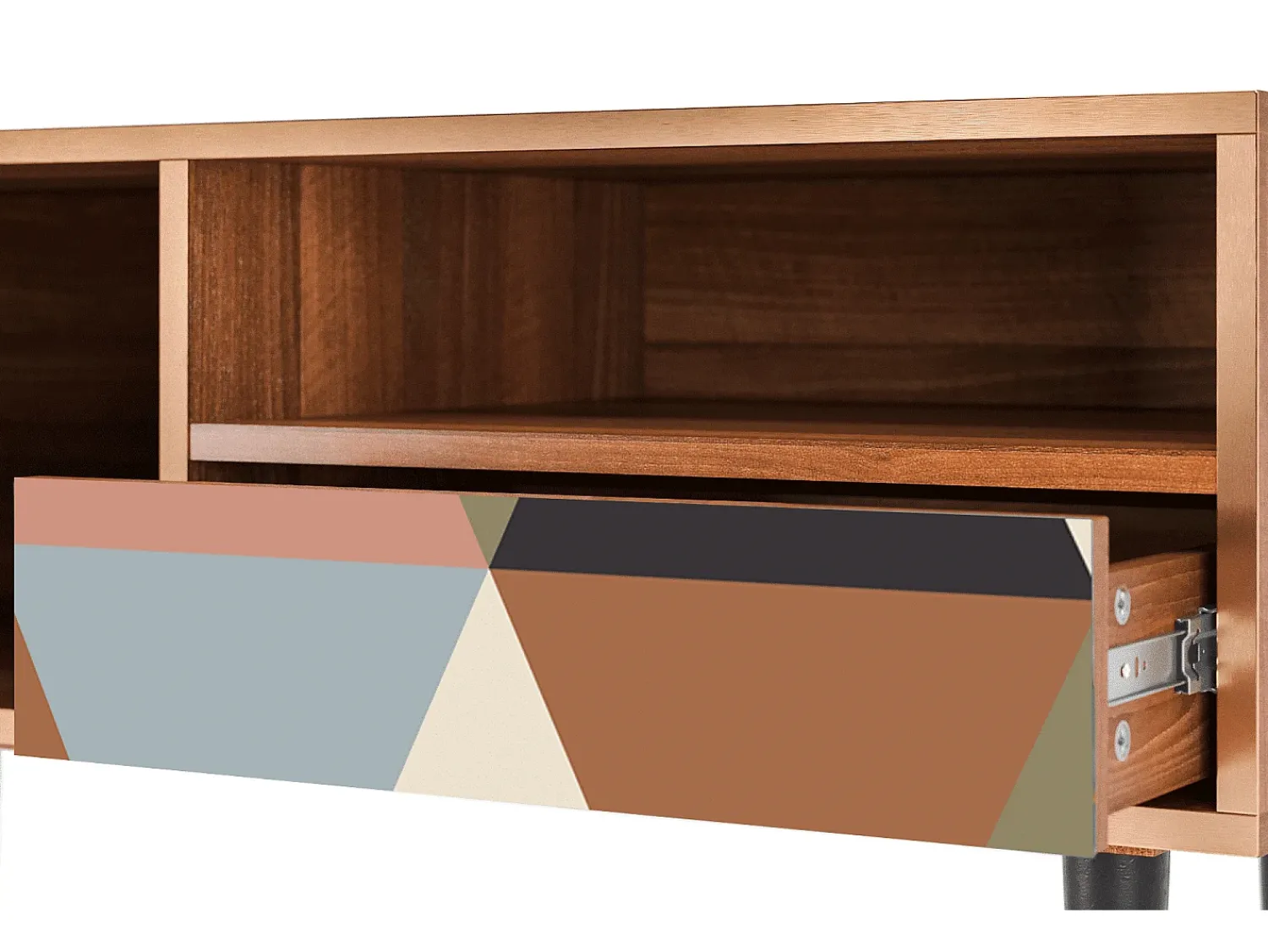 Best Mueble de TV - 115х59х48 cm - T3 - Royal Triangles, Nogueira Castanho