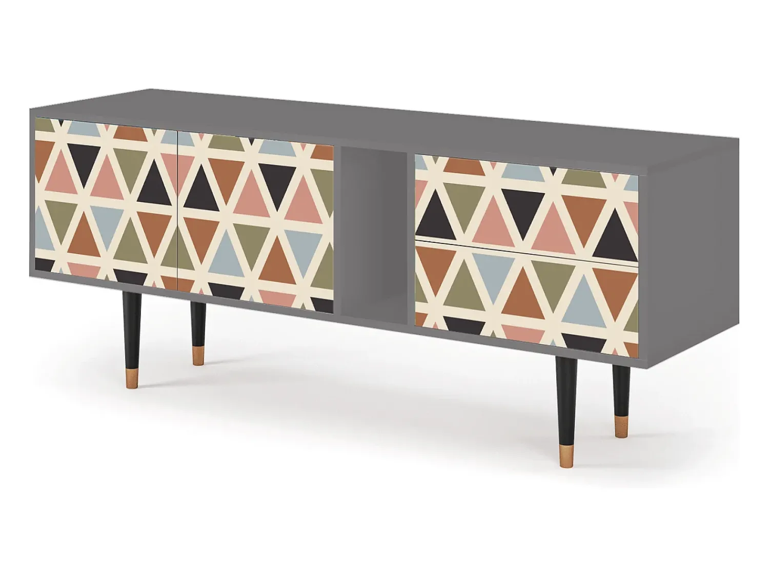 Mueble de TV - 170х69х48 cm - T1 - Royal Triangles, Cinza^ Móvel De Tv