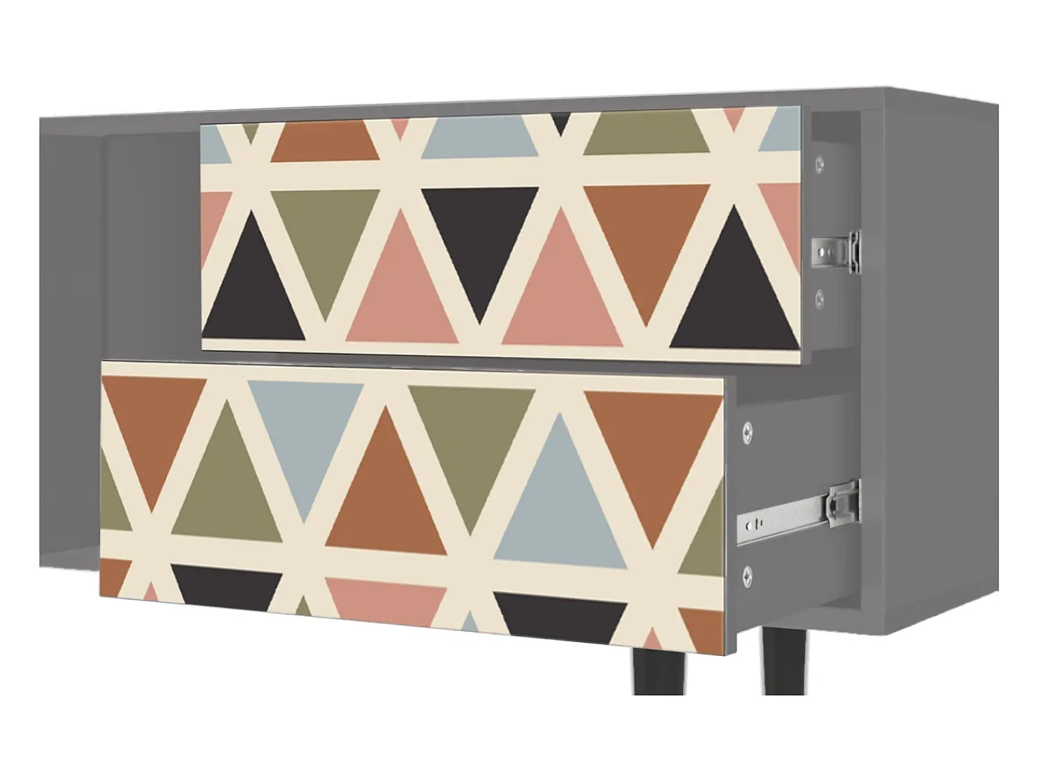 Mueble de TV - 170х69х48 cm - T1 - Royal Triangles, Cinza^ Móvel De Tv