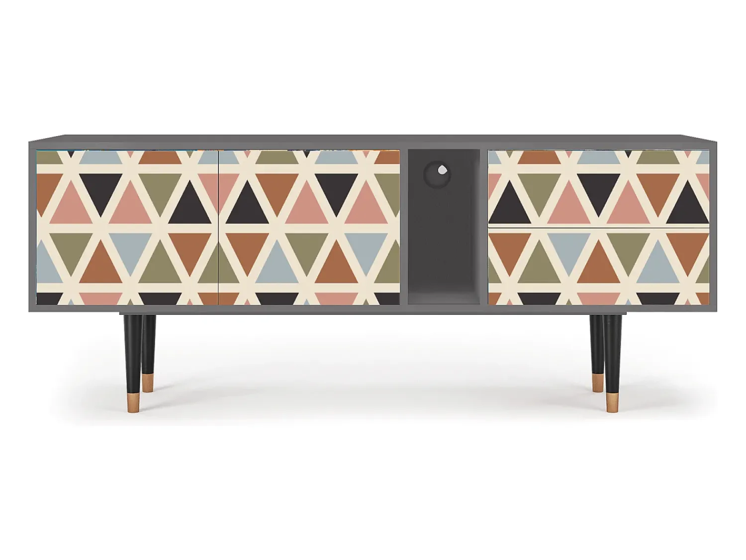 Mueble de TV - 170х69х48 cm - T1 - Royal Triangles, Cinza^ Móvel De Tv