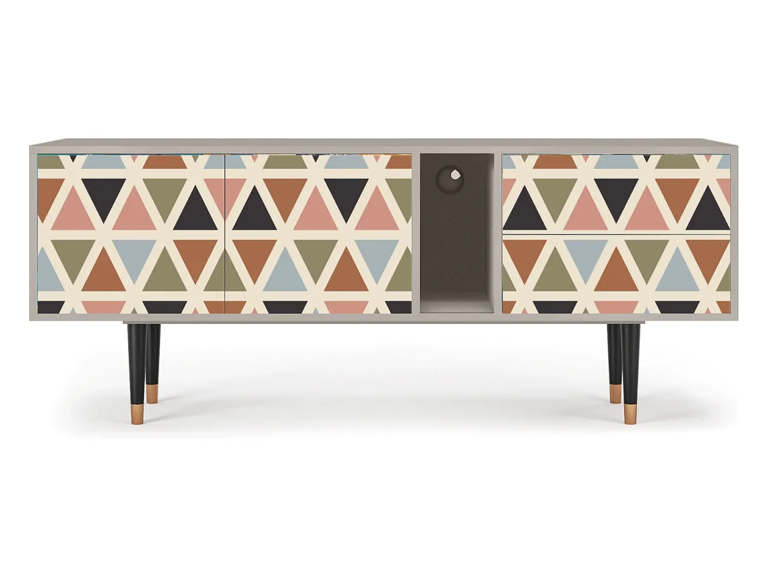Online Mueble de TV - 170х69х48 cm - T1 - Royal Triangles, Areia Bege