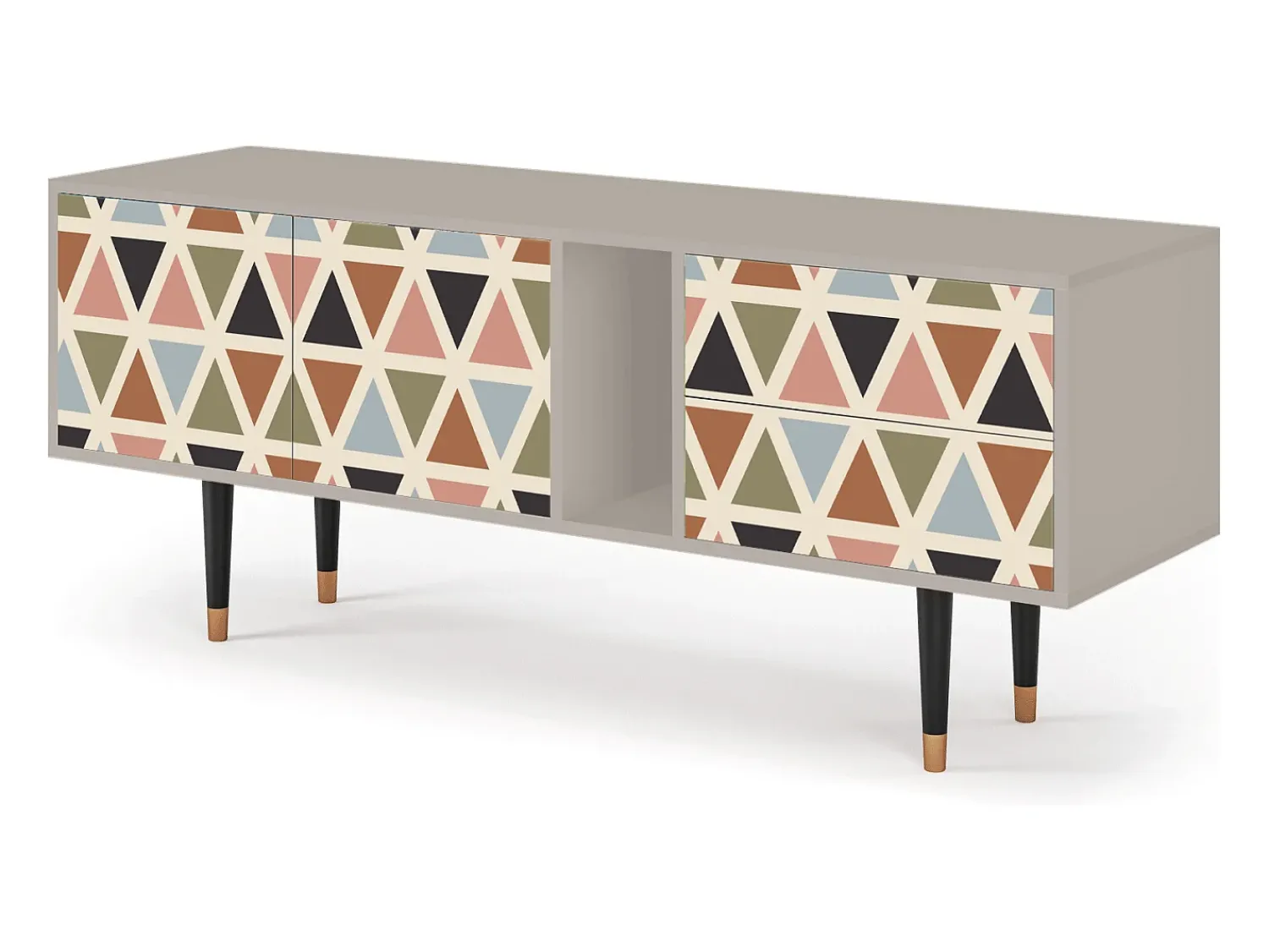 Online Mueble de TV - 170х69х48 cm - T1 - Royal Triangles, Areia Bege
