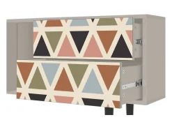 Online Mueble de TV - 170х69х48 cm - T1 - Royal Triangles, Areia Bege